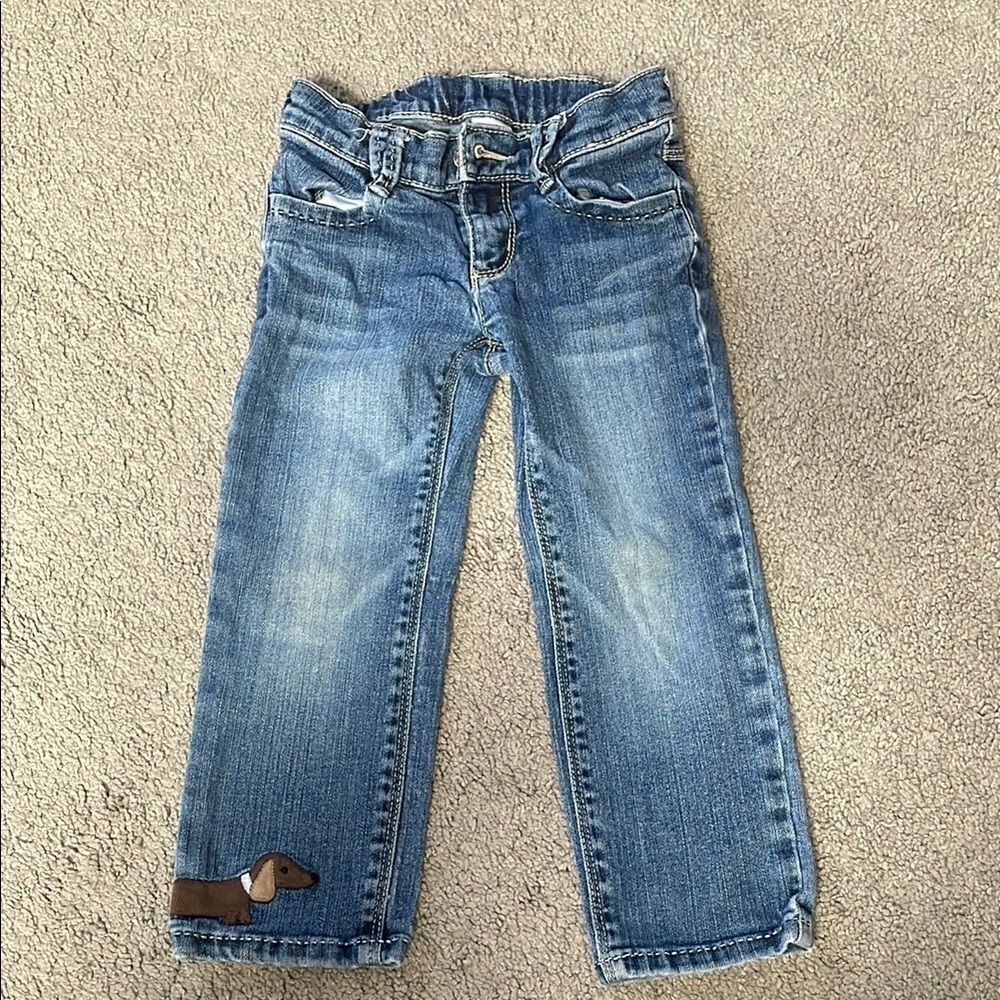 Gymboree Vintage 2010 Blue Jeans Dog Print | Size 3T FLAW